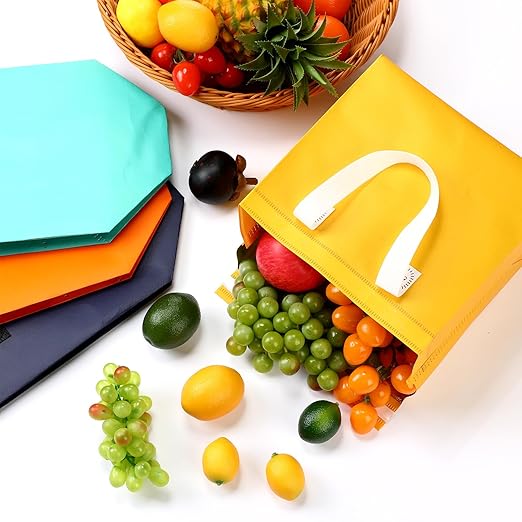 50 Pcs Insulated Take Away Bags Bulk Thermal Insulation Food for Coffee Milk Tea Hot Cold Food Fresh Seafood Cooler Pizza Delivery Bags for Catering Restaurant Grocery (Colorful)