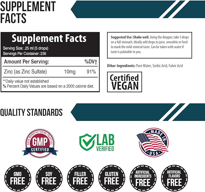 Triquetra Health Organic Spirulina Powder Plus Liquid Ionic Zinc