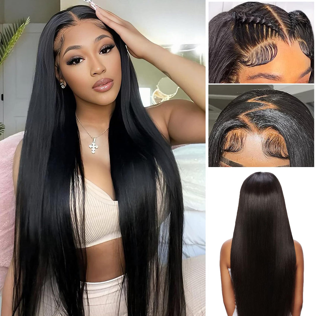 Ulovmly 5X5 Hd Lace Closure Wigs Human Hair Straight 30 Inch Closure Wigs Human Hair Pre Plucked 5X5 Closure Wig 12A 5X5 Human H
