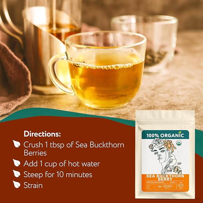 Super Value Pack - Organic Sea Buckthorn Berry Tea 5 LB - Seabuckthorn, Seaberry, Seabuckthorn, Espino Amarillo