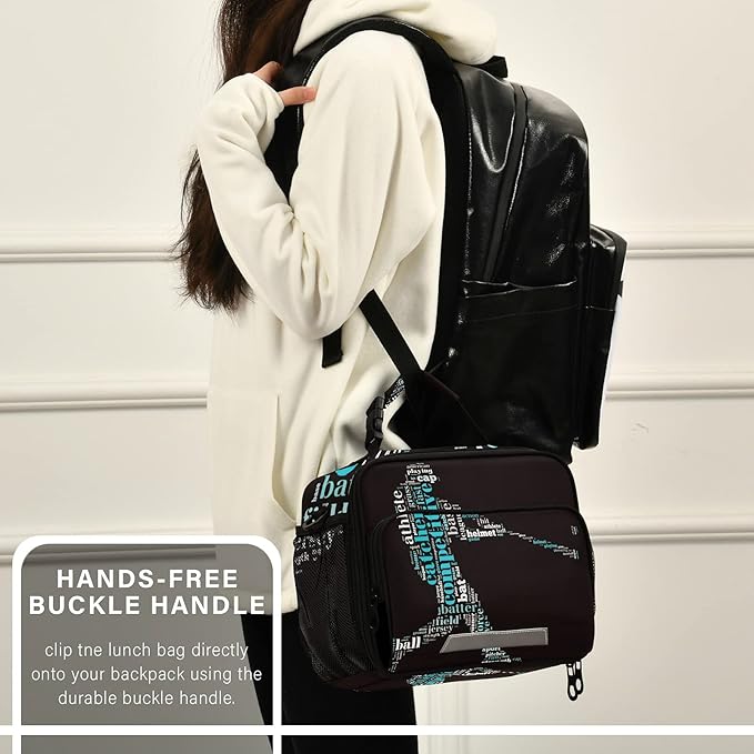 Baseball Lunch Bag Insulated Softball Lunch Box Cooler Bag Cooling Tote Food Container for Men Women Kids