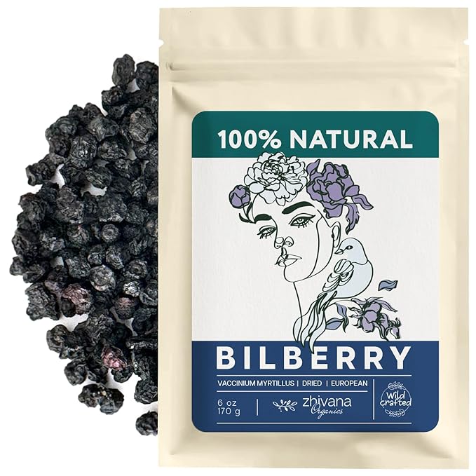 Wild Bilberry Dried Fruits (4 oz.) – Bilberry Tea - Superfood berries -Whortleberry (Vaccinium myrtillus) - Antioxidant, Immunity, Heart Health