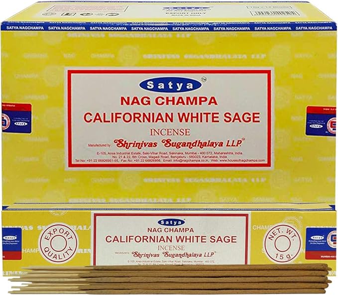 California White Sage Incense Sticks and Incense Stick Holder Bundle Insence Insense Satya Incense