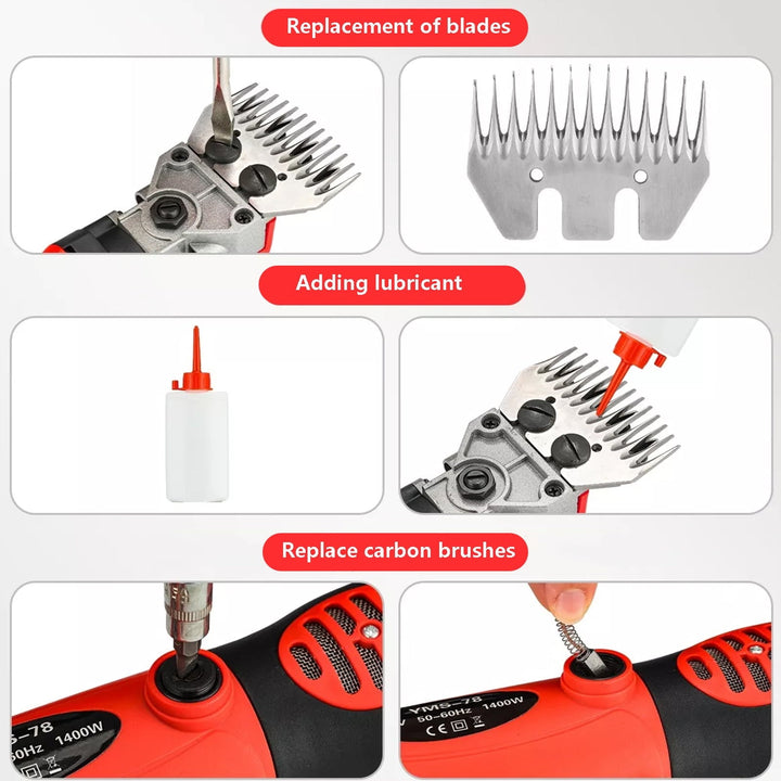 Sheep Shears 900W 6 Speeds Professional Electric Sheep Clippers, Alpacas, Goats and Thick Coat Animals, Farm Livestock Grooming Kit