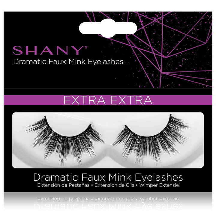 SHANY Classic Faux Mink Eyelashes - Durable Single Pair 3D Reusable Fluffy and Soft Strip Lash with Medium Volume - EXTRA EXTRA