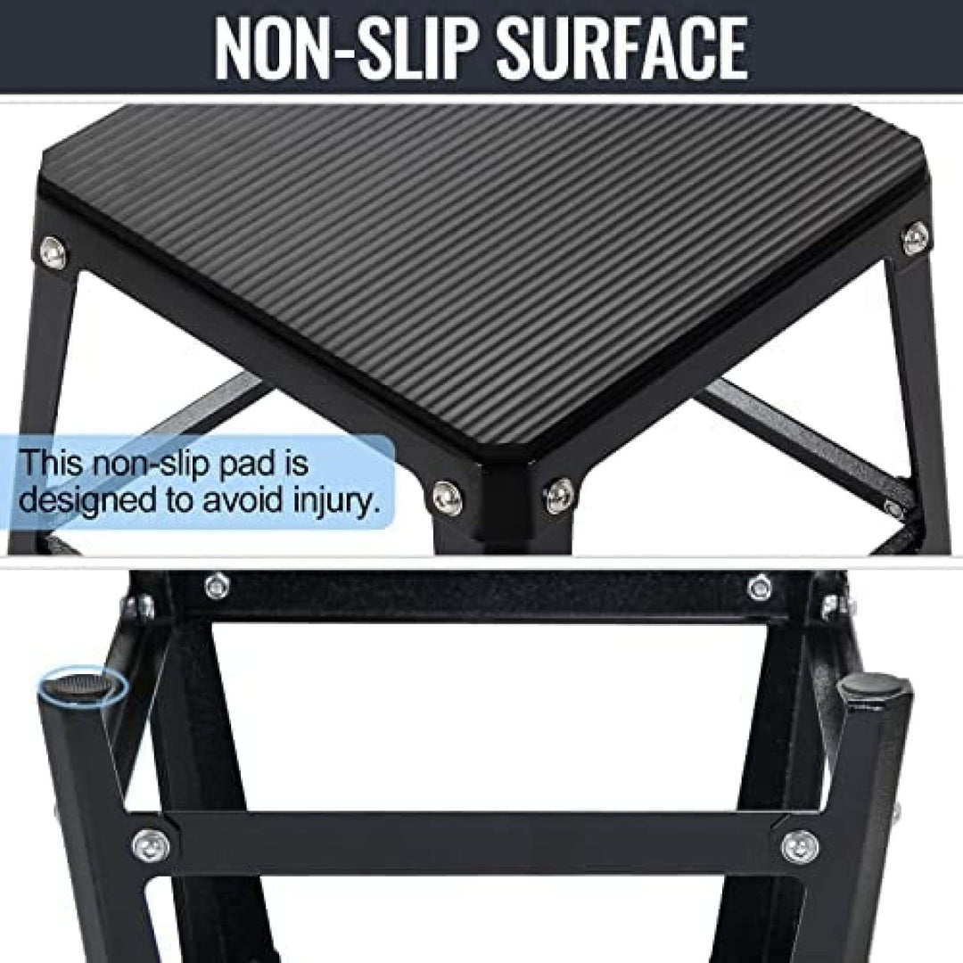 Plyometric Boxes Steel Plyo Box Fitness Exercise Jump Box for Home Gym Plyometric Jumping Exercises,Set of 4 Black