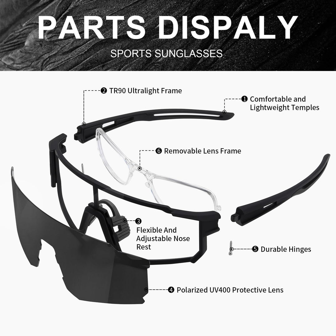 TURBOPEP Polarized Sports Sunglasses for Men and Women,Fishing Cycling Mountain Bike Baseball Sunglasses with UV Protection