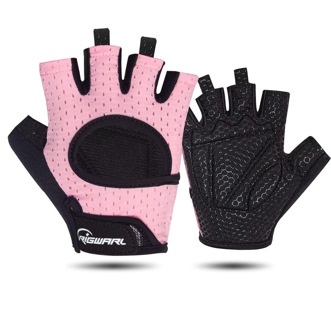 RIGWARL Workout Gloves, Lightweight Fitness Gloves with Full Palm Protection and Excellent Grip for Men Women, Weight Lifting Gloves for Cycling Pull ups Exercise (Thick Padding-Pink, XX-Small)