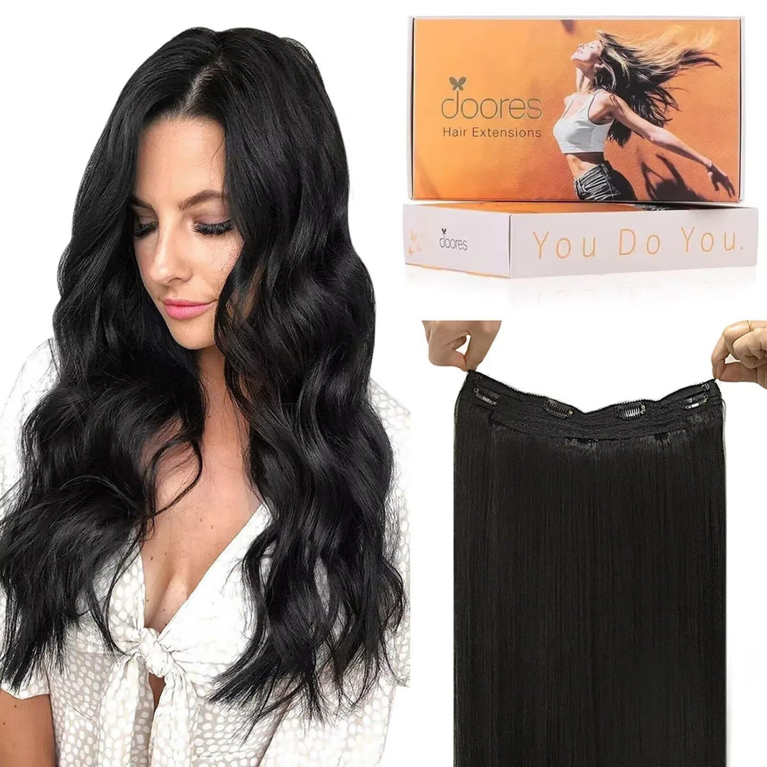 Doores Wire Hair Extensions 20 Inch 110 G Remy Human Wire Hair Extensions Invisible Transparent Line Adjustable Hairpieces Secre