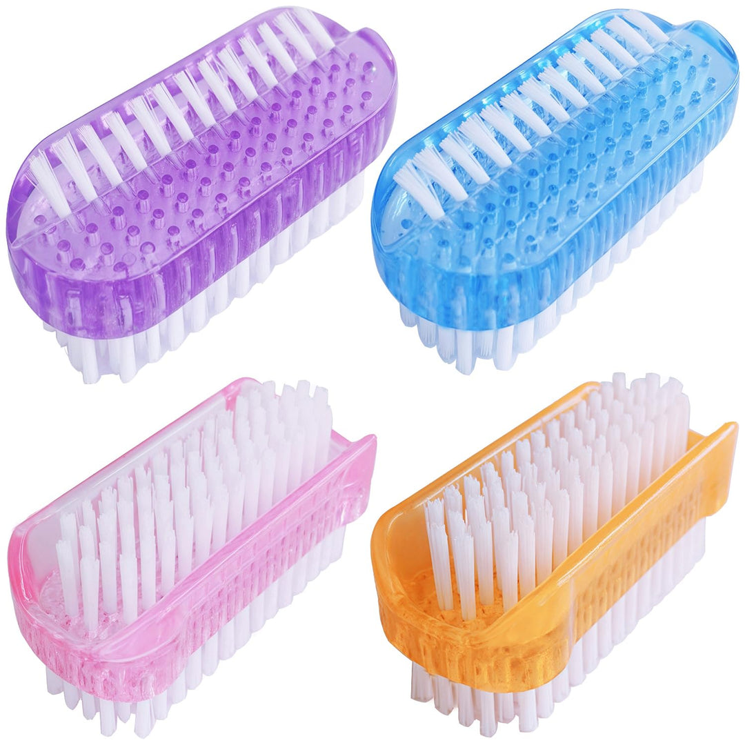 Nail Brush Two Sided Hand Fingernail Scrub Brushes Soft Stiff Bristles Scrubber Nails Toes Cleaning Brush for Men Women Kids 4 PCS
