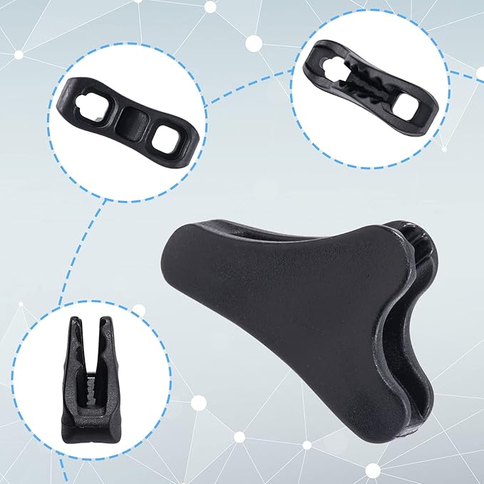 30 Pack Ultralight Guyline Tensioners Black Tent Cord Rope Adjuster Tighteners for Outdoor Camping Hiking Tarp Canopy Shelter