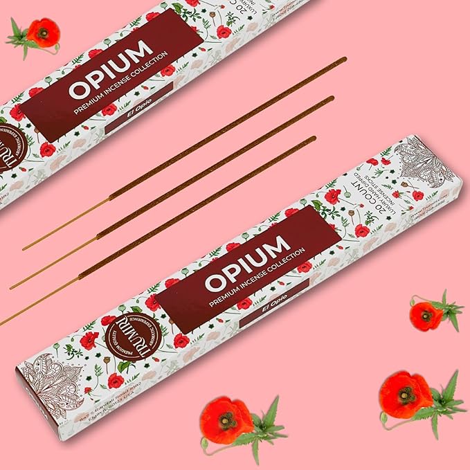 Opium Scented Incense Sticks - Total 40 Insence-Sticks - Dual Pack of 20 Insense - Inciensos - Inscents - Natural Non Toxic Ingredients - Incents - Incence - Inscense - Insents