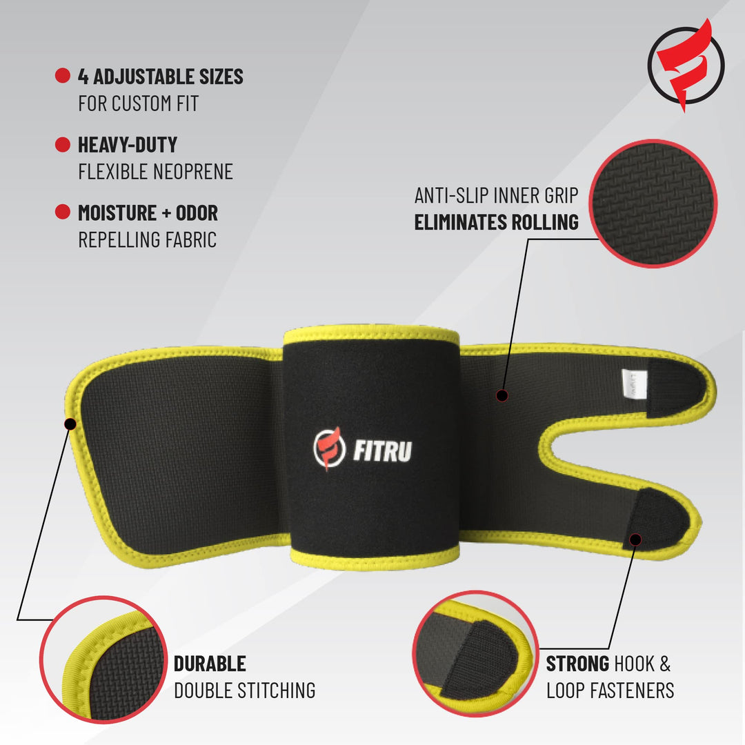 Fitru Premium Arm Trimmers for Men & Women | Sauna Arm Wraps for Flabby Arms Increasing Heat & Sweat During Exercise Yellow