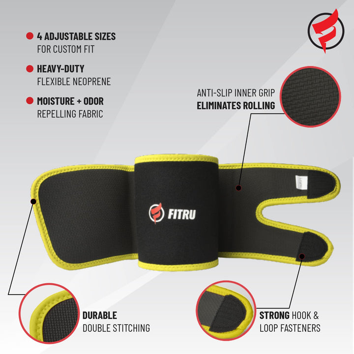 Fitru Premium Arm Trimmers for Men & Women | Sauna Arm Wraps for Flabby Arms Increasing Heat & Sweat During Exercise Yellow