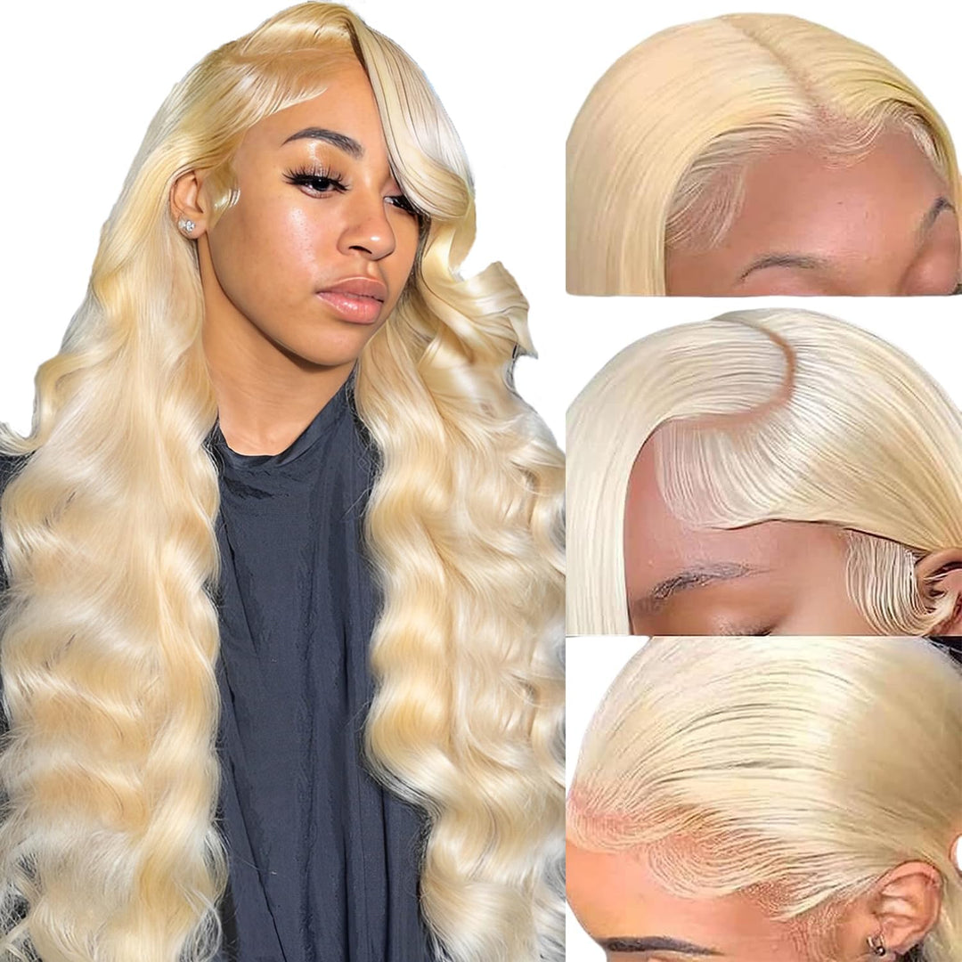 613 Lace Front Wig Human Hair, 28Inch 13X4 Blonde Wig Human Hair, Blonde Lace Front Wigs Human Hair, 100% Human Hair Wig, 180% D
