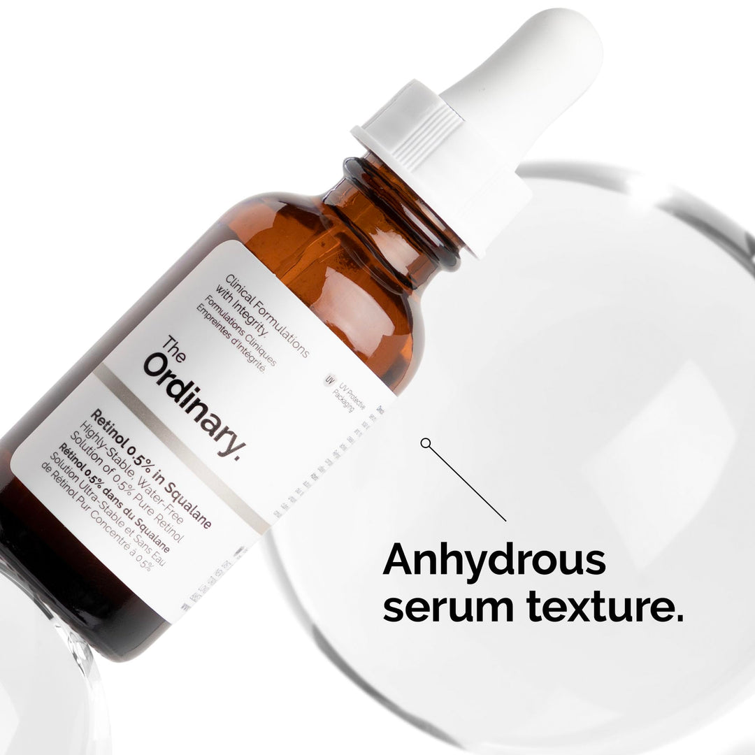 The Ordinary Retinol 0.5% in Squalane, Intermediate Retinol Serum for the Face That Is Anti-Aging and Skin Smoothing, 1 Fl Oz