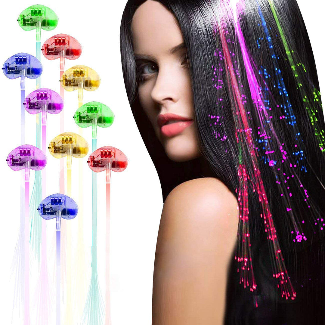Acooe Led Light Up Hair Clips - 30 Pack Glow In The Dark Party Supplies Bar Dancing Hairpin Hair Accessories Women Girls Braid E