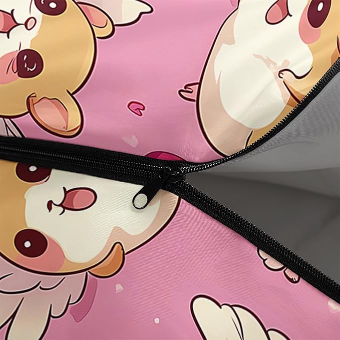 AILONEN Cartoon Fox Camping Sleeping Bag for Boys Girls Adults,Lightweight & Waterproof,3 Season Warm & Cold Weather,Portable,Kawaii Fox Printed Sleeping Bag,Traveling,Camping,Hiking