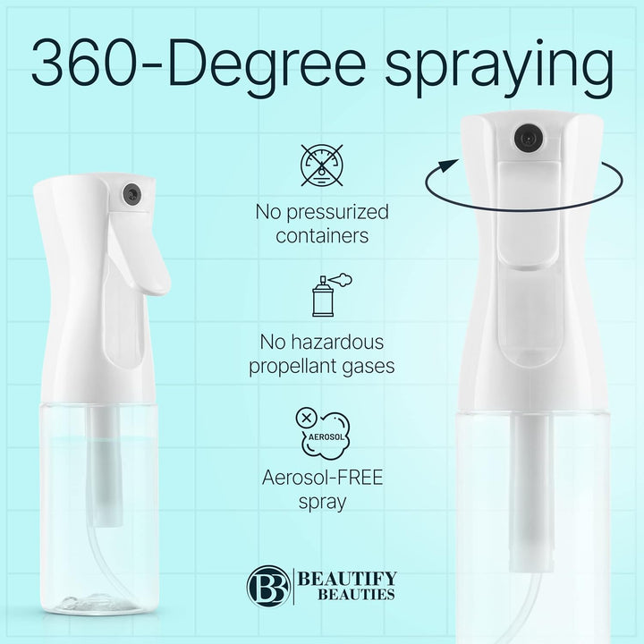 Continuous Mister Spray Bottle | 18.6oz Clear Hair & Plant Care