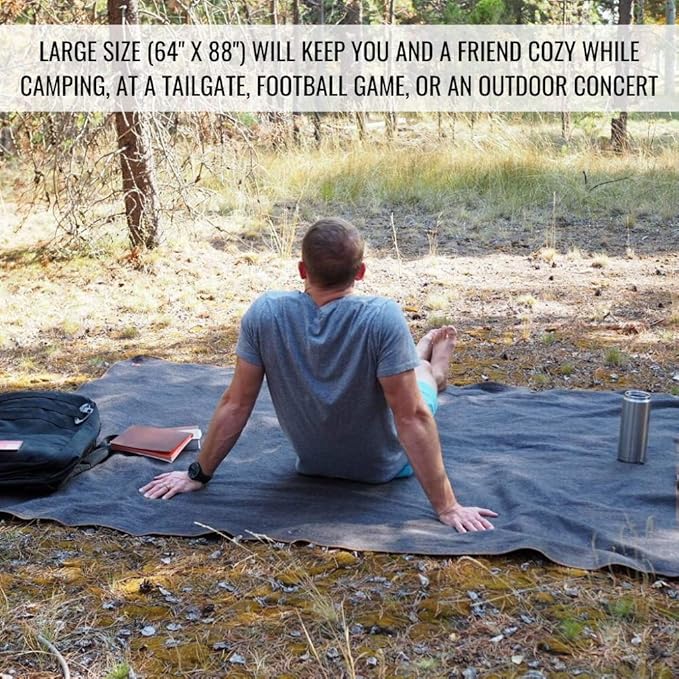 Arcturus Military Wool Blanket - Warm, Thick, Washable - Great for Outdoors, Camping, Stadium Blanket, Picnics, Travel - Car & Bushcraft Survival Kits, Large 64in x 88in 4.5 lb
