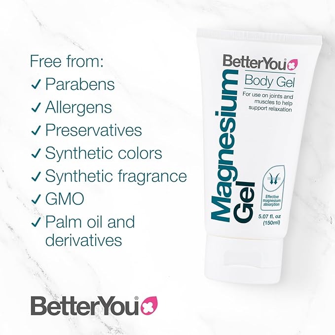 BetterYou Magnesium Gel - Relaxing Muscle Rub - Topical Magnesium for Effective Absorption - Tense Joint Support and Sore Muscle Relief - 5.07 oz
