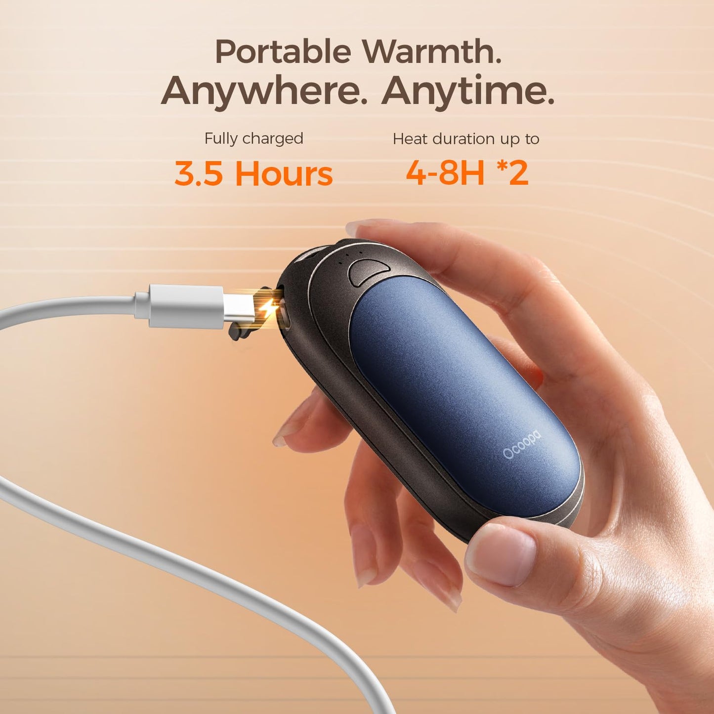 OCOOPA UT3 Lite Magnetic Hand Warmers Rechargeable 2 pack, Electric Handwarmers Ultra Thin Light Portable for Pocket Gloves,3 Levels Heat, Up to 8 hrs, UL Certified,Idea Tech Gifts for Men, Women