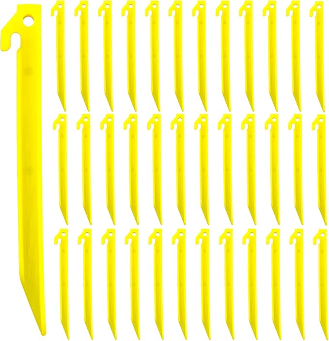 36Pcs 9 Inches Plastic Tent Stakes Halloween Christmas Inflatable Camping Yard Tent Stakes Replacement Light Safe Tent Stakes Heavy Duty Canopy Anchoring Pegs for Lawn Sand Ground Garden Decorations