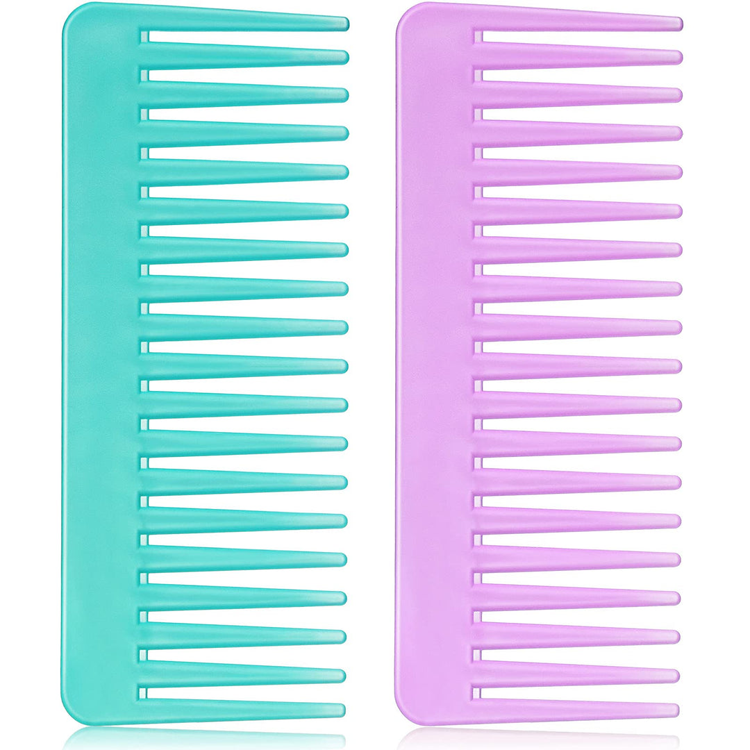 Patelai Large Hair Detangling Comb, Wide Tooth for Curly, Wet Dry Hair, No Handle Detangler Styling Shampoo Comb(Cyan, Purple)
