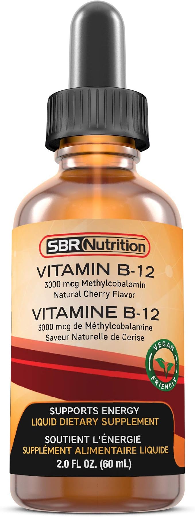 Vitamin B12 Sublingual Liquid Drops - Methylcobalamin, VIT B 12 Supports Energy, Max Absorption, 3000mcg Per Serving, 60 Servings, Non-GMO, Vegan Friendly, Manufactured in The USA