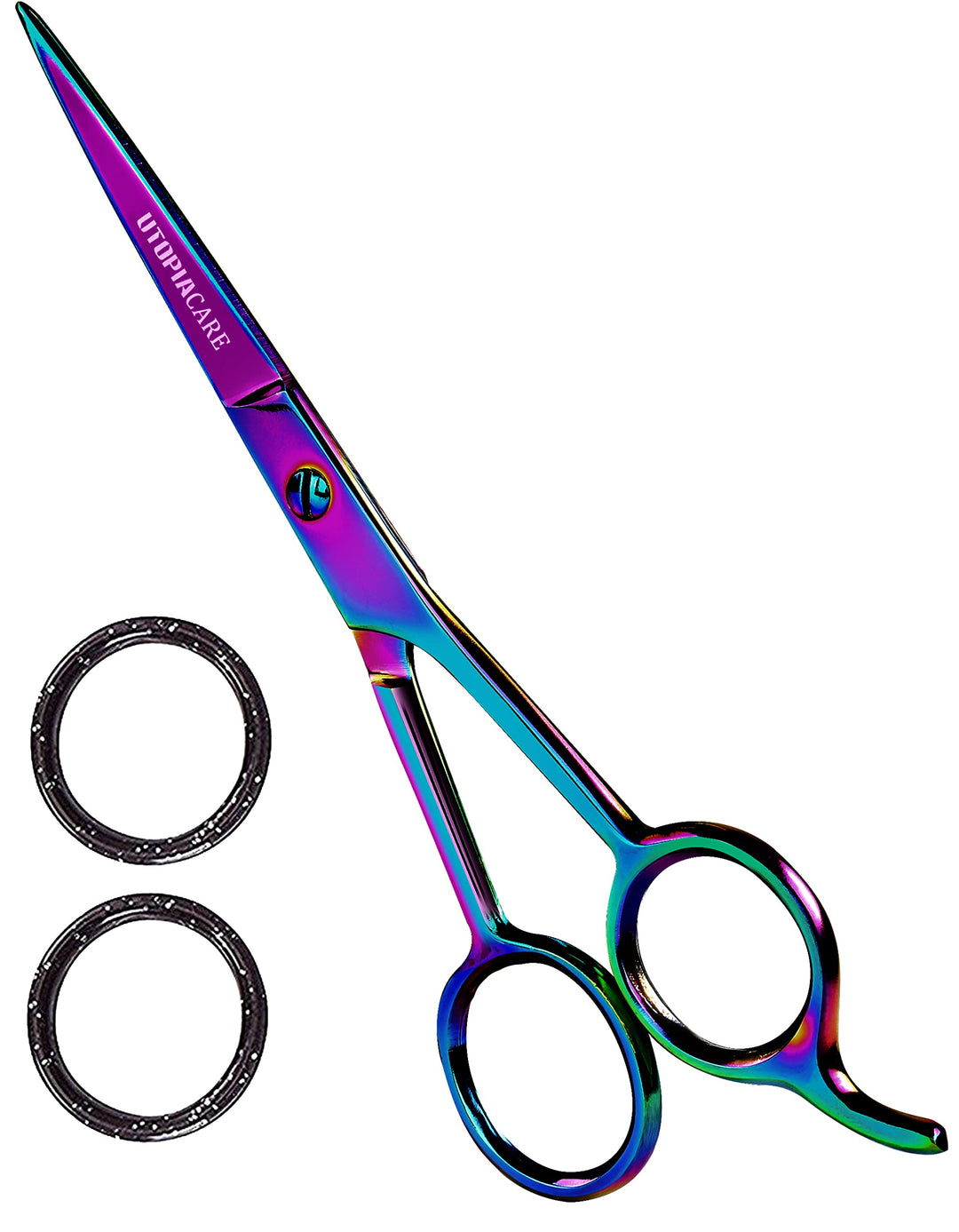 Utopia Care Hair Cutting and Hairdressing Scissors 6.5 Inch, Premium Stainless Steel Shears with Smooth Razor and Sharp Edge Blades for Salons, Men, Women and Kids, Rainbow