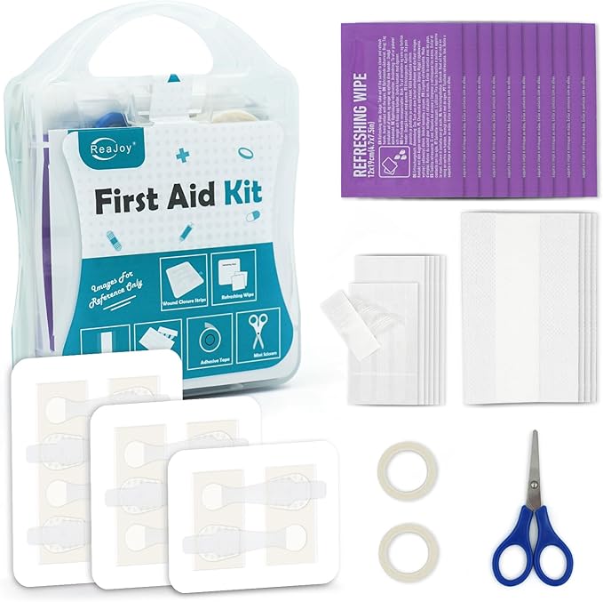 26 PCS First Aid Kit, Wound Closure Strips, 2 Strips x1, 3 Strips x1, 4 Strips x1, Emergency Wound Closure Device Without Stitche, First Aid Supplies Kit at Home Outdoors Sports