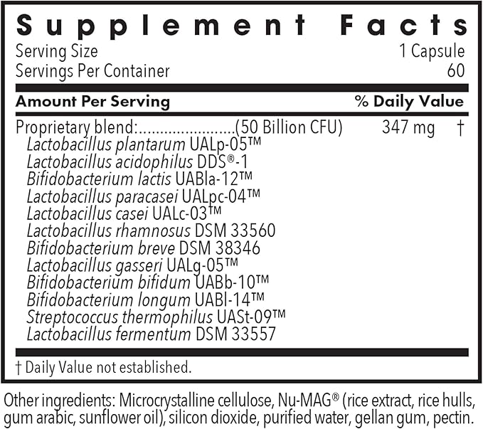 Allergy Research Group Essential-Biotic Complete Supplement - High Potency Probiotics for Men & Women, Supports Gut & Digestive Health, 50 Billion CFUs, Delayed-Release Vegetarian Capsules - 60 Count