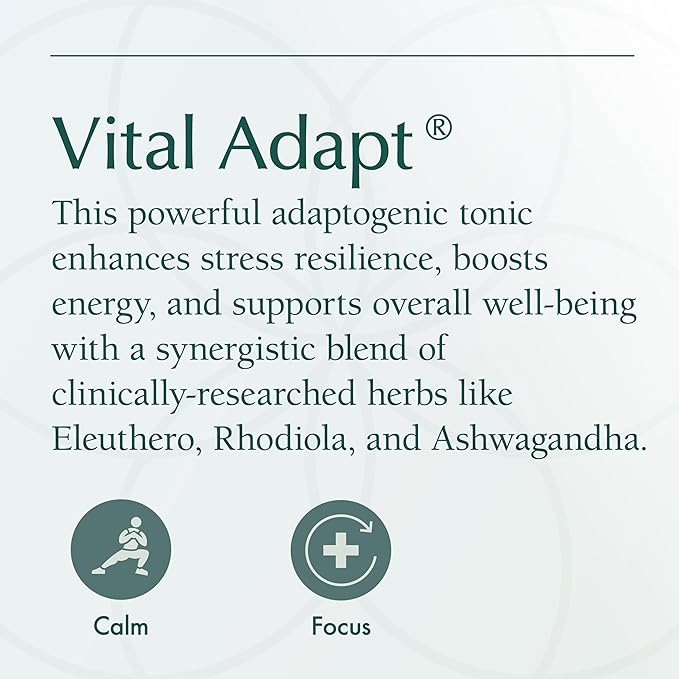 Natura Health Products Vital Adapt Supplement - Daily Nourishing Adaptogenic Tonic for Endocrine Function Support - Featuring Rhodiola, Ashwagandha, Cordyceps, Reishi (60 Capsules)
