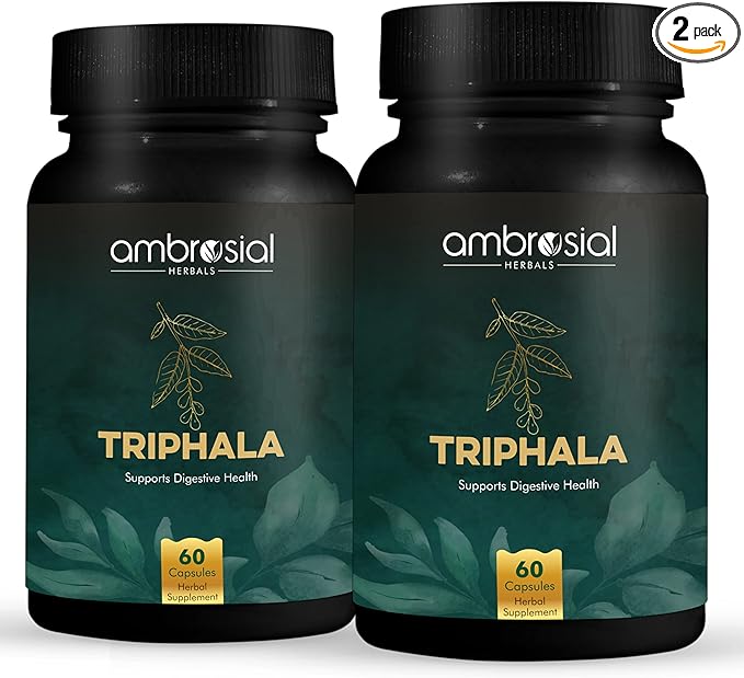 AMBROSIAL Triphala 500 Mg Organic Triphala Capsules Pack of 2-120 Capsules