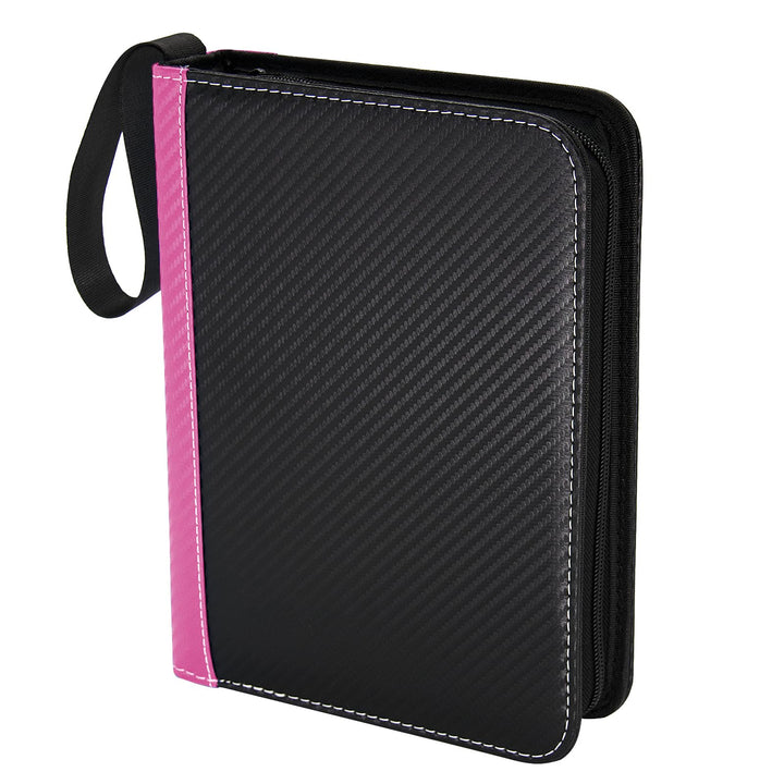 MaoKea Card Binder For Card 4-Pocket Sleeves with 440 Cards Holder,Game Collection Binder Card Holder Of Fit for TCGcard album,game card Yugioh Trading Sports Cards (Pink and black)