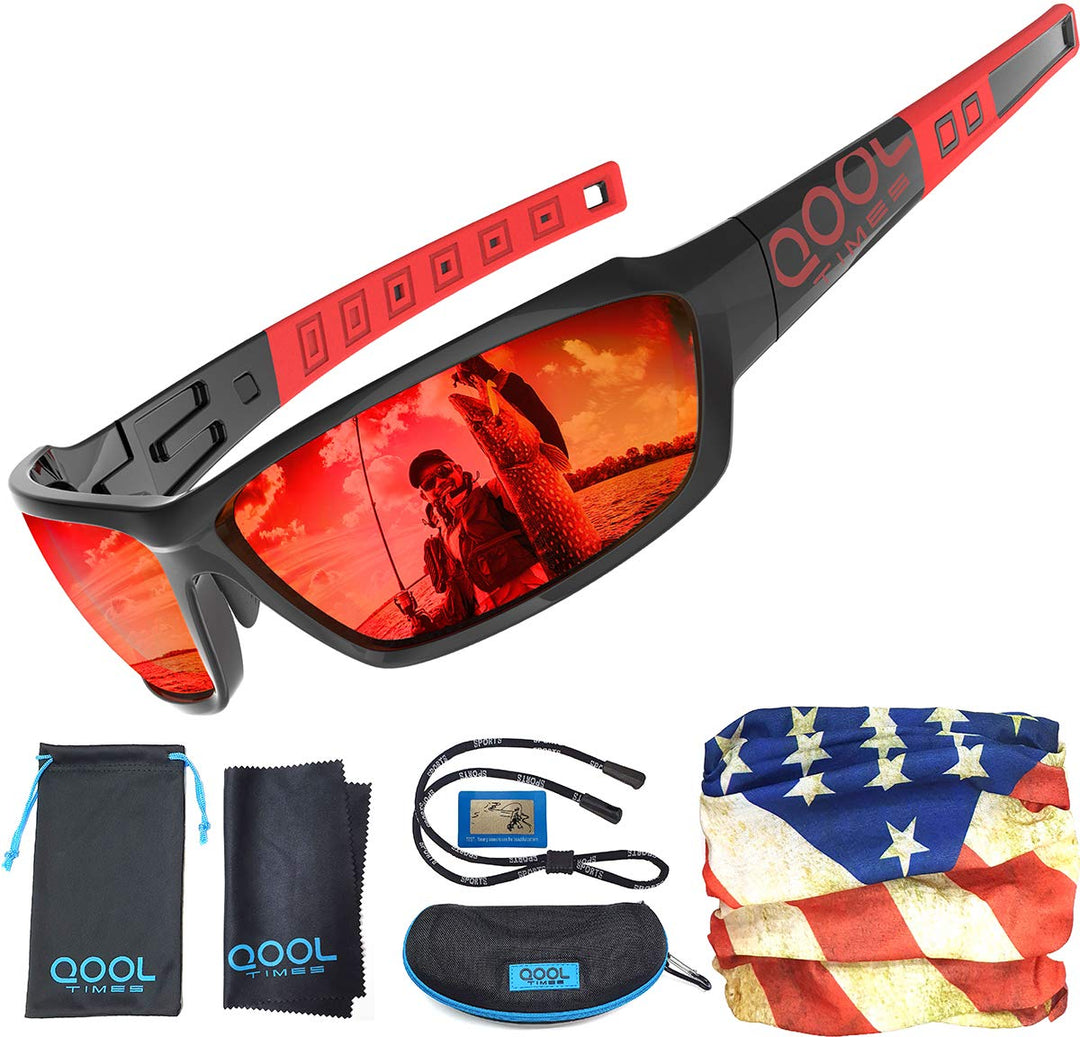 QOOL TIMES Living out your Polarized Men Women Sports Sunglasses REVO 100% UV Protection Fishing