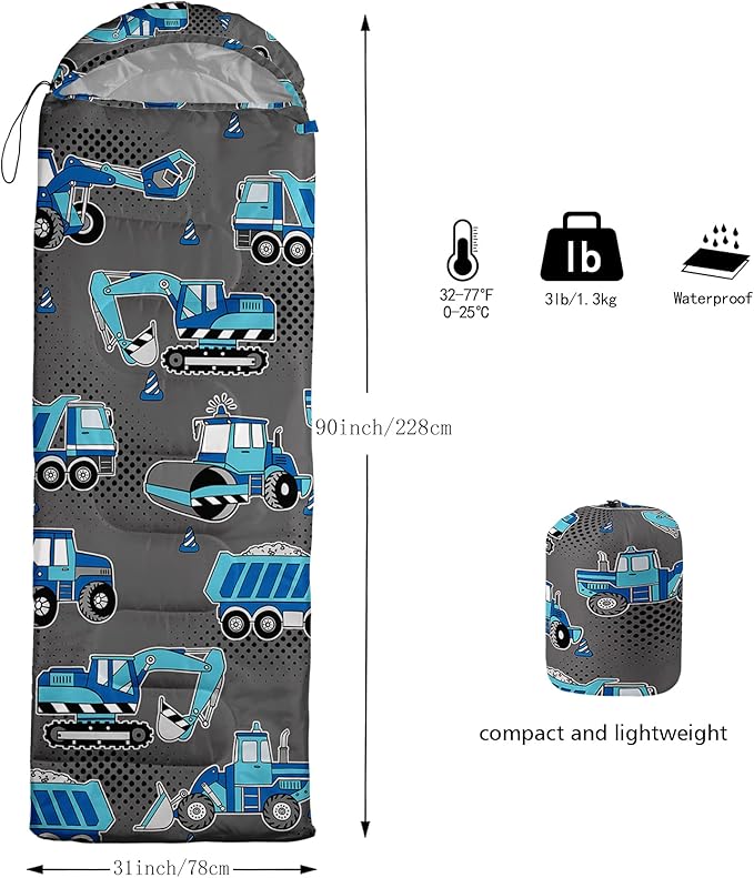 Axolotl Unicorn Sleeping Bag for Kids Boys Girls–Lightweight Warm Cold Weather Sleeping Bags,Waterproof Portable Sleeping Bag with Compression Sack for Camping Backpacking Outdoor Indoor