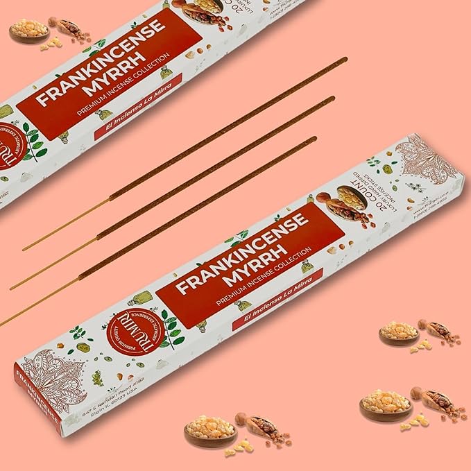 Frankincense and Myrrh Incense Sticks - Total 40 Insence-Sticks - Dual Pack of 20 Insense - Inciensos - Inscents - Natural Non Toxic Ingredients - Incents - Incence - Inscense - Insents