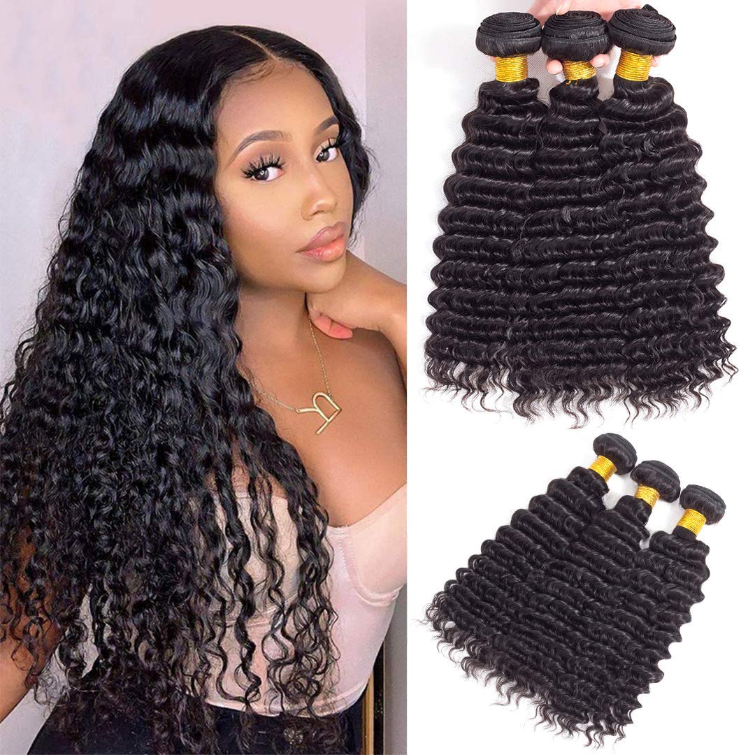 12A Brazilian Deep Wave Human Hair 3 Bundles 10'' 12'' 14'' 300G Pineapple Deep Wave Bundles 100% Unprocessed Virgin Remy Hair B
