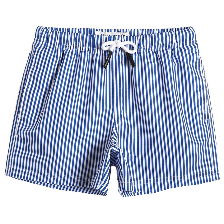 maamgic Boys Swim Trunks Toddler Swim Shorts Little Boys Bathing Suit Swimsuit Toddler Boy Swimwear,Stripe Bluewhite,2 T