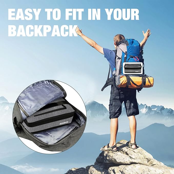 Aosbos Small Lunch Bag Insulated Lunch Box for Men Women Portable Mini Cooler Bags Compact Soft Lunch Tote Thermal Lunch Pail Lunchbox Reusable Meal Prep Container Grey