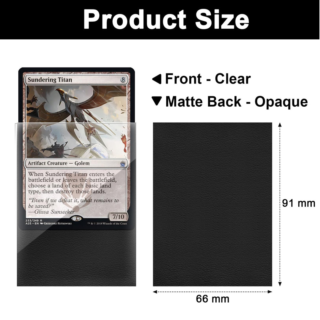Standard Black MTG Card Sleeves 500 Pack, Card Protectors Sleeves Matte Back Finish, Perfect Shuffling - Protect All Your Trading Cards, TCG Cards & Sports Cards by Fabmaker, Never Tear 66x91mm