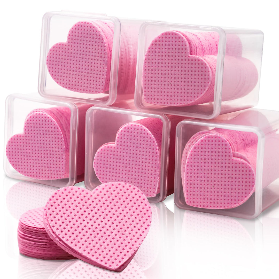 Embagol 1000 Pcs Lint Free Nail Wipes Eyelash Extension Glue Wipes Non-Woven Fabric Lash Glue Nail Polish Remover Supplies (Pink)