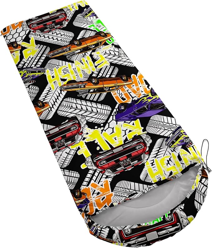 AILONEN Boys Sports Camping Sleeping Bags,Lightweight & Waterproof,3 Season Warm & Cool Weather,Black Player Basketball Sleeping Bags for Kids Adults,Travelling,Outdoors