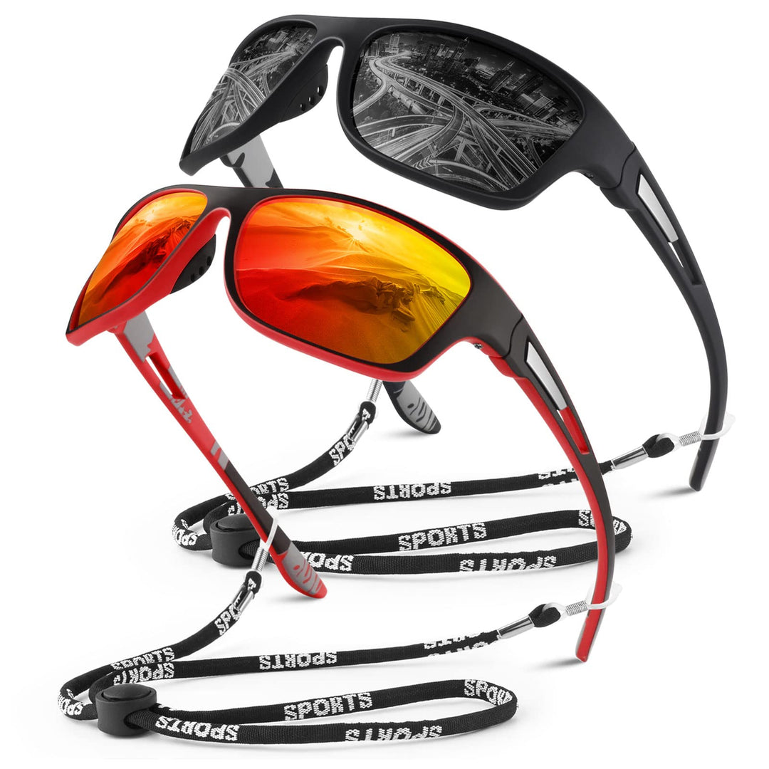 WEAROYO Polarized Sports Sunglasses for Men Women,Fishing Driving Rectangular Goggles UV400 Protection