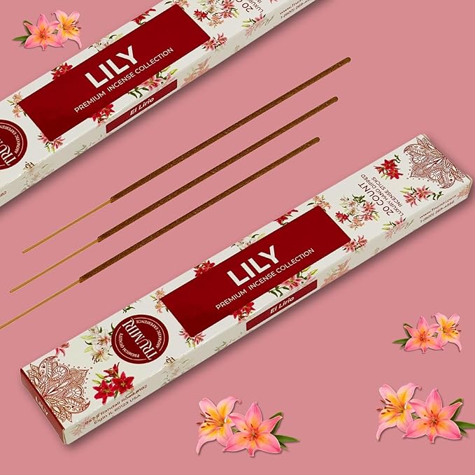 Lily Incense Sticks - Total 40 Insence-Sticks - Dual Pack of 20 Insense - Inciensos - Inscents - Natural Non Toxic Ingredients - Incents - Incence - Inscense - Insents