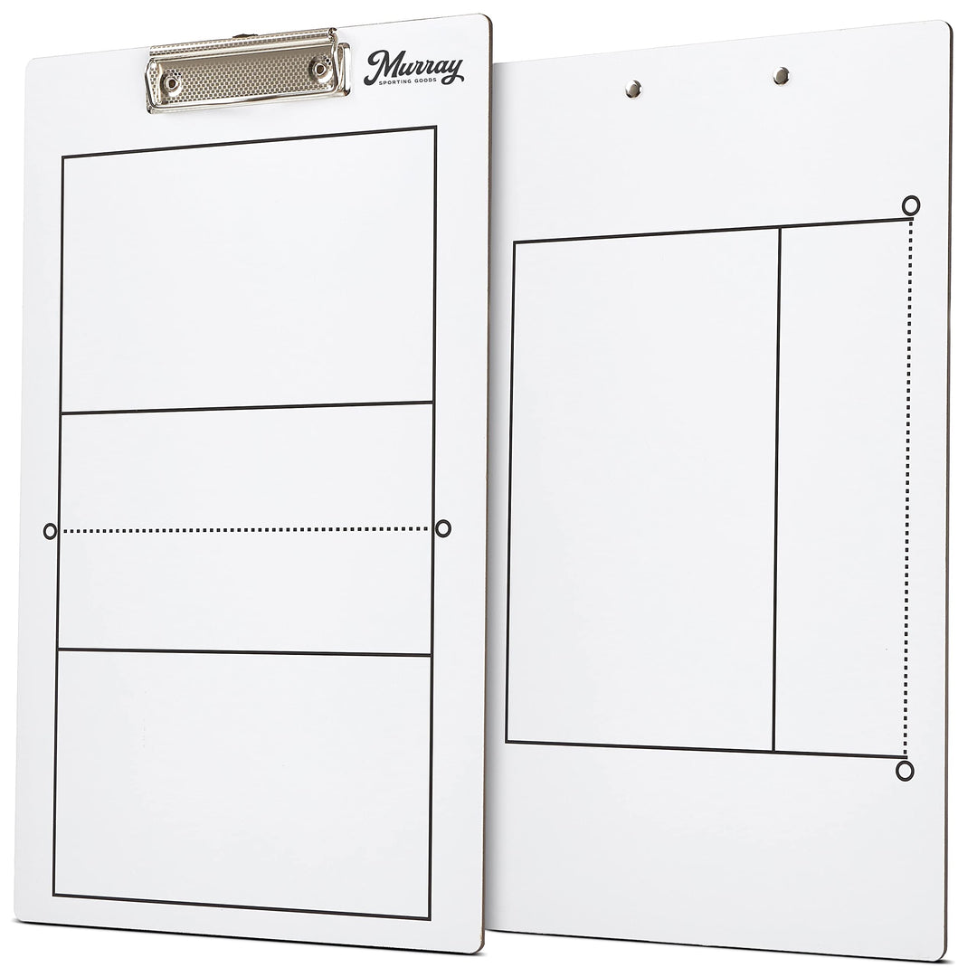 Murray Sporting Goods Dry Erase Coaches Clipboard | Double-Sided Dry Erase White Board (Volleyball)