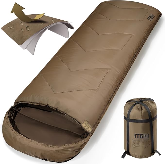 Warm Weather Sleeping Bag for Camping, 36℉ to 45℉ Backpacking Sleeping Bags for Adults with Compression Sack for Camping, Hiking, Hunting and Outdoor Travel