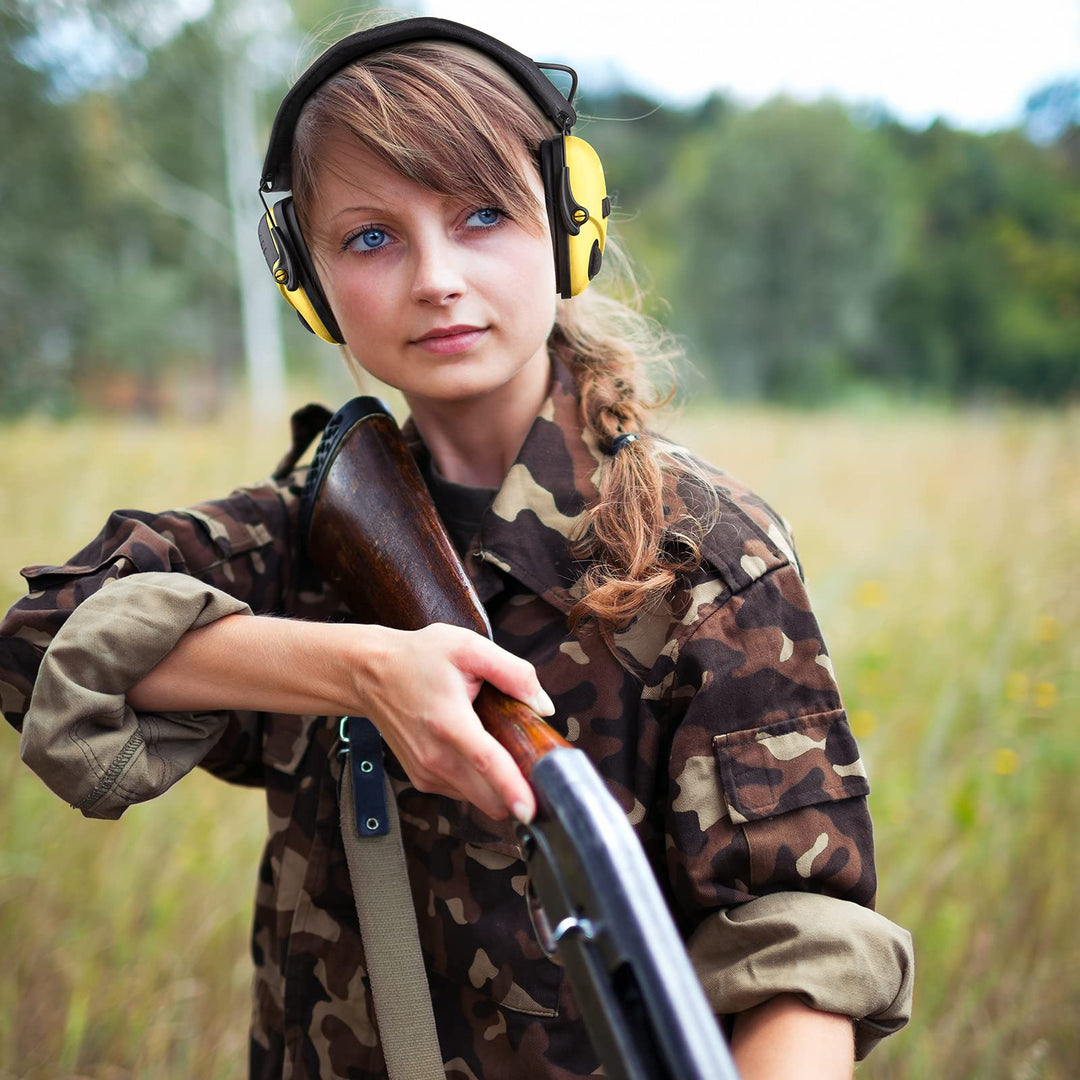 awesafe Electronic Shooting Earmuffs Ear Hearing Protection Headphones for Shooter Gun Range Noise Reduction Sound Amplification (Yellow)