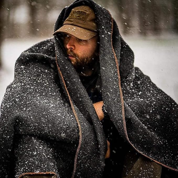 Arcturus Military Wool Blanket - Warm, Thick, Washable - Great for Outdoors, Camping, Stadium Blanket, Picnics, Travel - Car & Bushcraft Survival Kits, Large 64in x 88in 4.5 lb